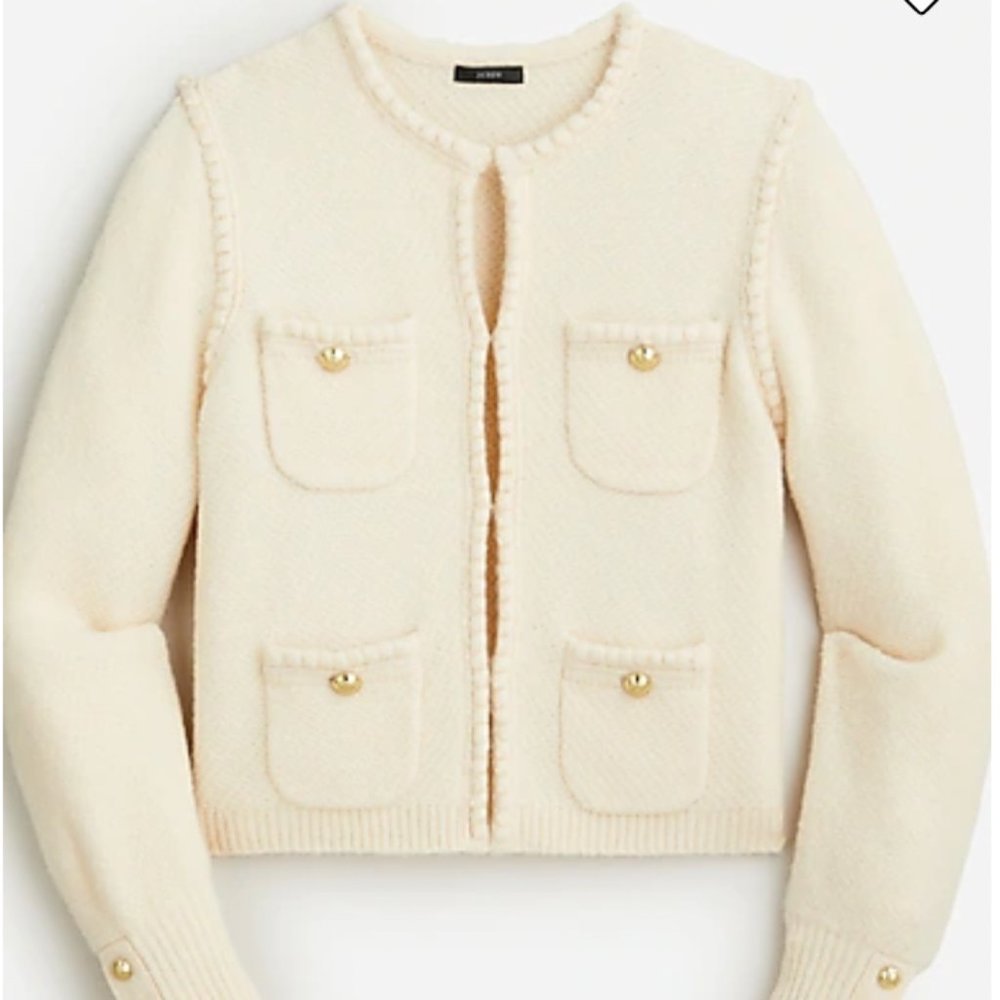 JCREW SOLD OUT Creme Odette sweater lady jacket - Size Medium - Never Worn